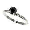 Image 1 : 0.75 ctw Fancy Black Diamond Solitaire Engagment Ring 10k White Gold - REF-19G3W