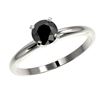 Image 2 : 0.75 ctw Fancy Black Diamond Solitaire Engagment Ring 10k White Gold - REF-19G3W