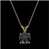 Image 3 : 2 ctw Fancy Black Diamond Solitaire Necklace 10k Yellow Gold - REF-35H6R