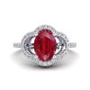 Image 1 : 2 ctw Ruby & Micro Pave VS/SI Diamond Certified Ring 10k White Gold - REF-32K2Y