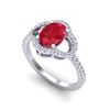 Image 2 : 2 ctw Ruby & Micro Pave VS/SI Diamond Certified Ring 10k White Gold - REF-32K2Y