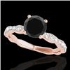 Image 1 : 1.4 ctw Certified VS Black Diamond Solitaire Ring 10k Rose Gold - REF-42G3W