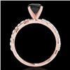 Image 2 : 1.4 ctw Certified VS Black Diamond Solitaire Ring 10k Rose Gold - REF-42G3W
