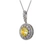 Image 1 : 7.66 ctw Canary Citrine & Diamond Victorian Necklace 14K White Gold - REF-143N6F
