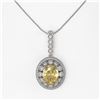 Image 2 : 7.66 ctw Canary Citrine & Diamond Victorian Necklace 14K White Gold - REF-143N6F