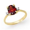 Image 1 : 1.54 ctw Garnet & Diamond Ring 10k Yellow Gold - REF-16F5M