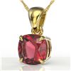 Image 1 : 2 ctw Cushion Cut Pink Tourmaline Designer Necklace 18k Yellow Gold - REF-30W2H