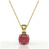 Image 2 : 2 ctw Cushion Cut Pink Tourmaline Designer Necklace 18k Yellow Gold - REF-30W2H