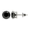 Image 2 : 2.09 ctw Fancy Black Diamond Solitaire Stud Earrings 10k White Gold - REF-35Y6X