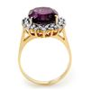 Image 2 : 4.0 ctw Amethyst & Diamond Ring 14k Yellow Gold - REF-55R2K