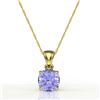 Image 2 : 2 ctw Cushion Cut Tanzanite Designer Necklace 18k Yellow Gold - REF-34M3G