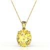 Image 2 : 9 ctw Citrine Designer Solitaire Necklace 18k Yellow Gold - REF-33X8A