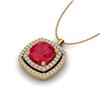 Image 2 : 2.52 ctw Ruby & Micro Pave VS/SI Diamond Necklace 18k Yellow Gold - REF-55N2F