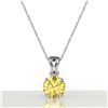 Image 2 : 2 ctw Citrine Designer Necklace 18k White Gold - REF-19R6K