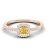 Image 1 : 0.45 ctw CITRIEN & Micro Pave VS/SI Diamond Ring 14k Rose Gold - REF-18R8K