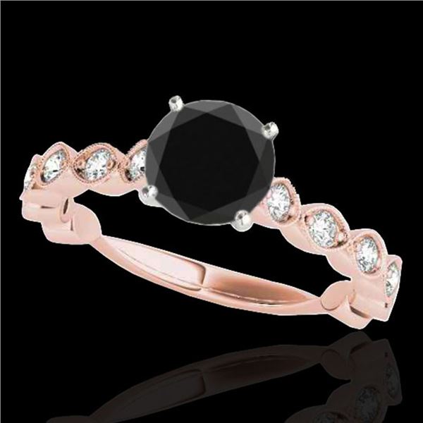 1.75 ctw Certified VS Black Diamond Solitaire Ring 10k Rose Gold - REF-51H5R