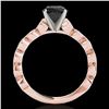 Image 2 : 1.75 ctw Certified VS Black Diamond Solitaire Ring 10k Rose Gold - REF-51H5R