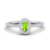 Image 1 : 0.50 ctw Peridot & Micro Pave VS/SI Diamond Ring 18k White Gold - REF-25K3Y
