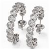 Image 1 : 2.1 ctw Diamond Designer Earrings 18K White Gold - REF-185G8W