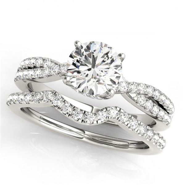 0.95 ctw Certified VS/SI Diamond 2pc Wedding Set 14k White Gold - REF-103F2M