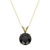 Image 3 : 2.09 ctw Fancy Black Diamond Solitaire Necklace 10k Yellow Gold - REF-35G6W