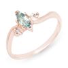 Image 1 : 0.29 ctw Blue Topaz & Diamond Ring 14k Rose Gold - REF-12H3R