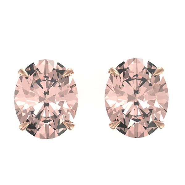 5.50 ctw Morganite Designer Stud Earrings 14k Rose Gold - REF-55G2W