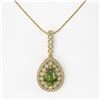 Image 2 : 4.97 ctw Tourmaline & Diamond Victorian Necklace 14K Yellow Gold - REF-164Y2X