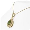 Image 3 : 4.97 ctw Tourmaline & Diamond Victorian Necklace 14K Yellow Gold - REF-164Y2X