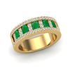 Image 2 : 2.34 ctw Emerald & Micro Pave VS/SI Diamond Ring 10k Yellow Gold - REF-55Y2X