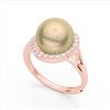 Image 2 : 0.27 ctw VS/SI Diamond & Pearl Designer Ring 14k Rose Gold - REF-39K3Y