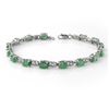 Image 1 : 8.10 ctw Emerald Bracelet 10k White Gold - REF-33X3A