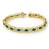 Image 1 : 4.02 ctw Emerald & Diamond Bracelet 10k Yellow Gold - REF-53K5Y