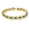 Image 1 : 4.02 ctw Emerald & Diamond Bracelet 10k Yellow Gold - REF-53K5Y