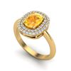 Image 2 : 2.50 ctw Citrine With Micro Pave VS/SI Diamond Ring 14k Yellow Gold - REF-49F5M