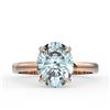 Image 1 : 2.50 ctw Aquamarine Designer Ring 14k Rose Gold - REF-29H8R