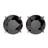Image 1 : 3.10 ctw Fancy Black Diamond Solitaire Stud Earrings 10k Rose Gold - REF-60M3G