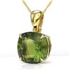 Image 1 : 6 ctw Cushion Cut Green Tourmaline Designer Necklace 18k Yellow Gold - REF-53Y8X