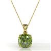 Image 2 : 6 ctw Cushion Cut Green Tourmaline Designer Necklace 18k Yellow Gold - REF-53Y8X