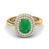 Image 1 : 2.50 ctw Emerald With Micro VS/SI Diamond Ring Halo 14k Yellow Gold - REF-55K2Y