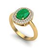 Image 2 : 2.50 ctw Emerald With Micro VS/SI Diamond Ring Halo 14k Yellow Gold - REF-55K2Y
