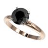 Image 1 : 2 ctw Fancy Black Diamond Solitaire Engagment Ring 10k Rose Gold - REF-35X6A