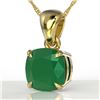 Image 1 : 2 Cushion Cut ctw Emerald Designer Necklace 18k Yellow Gold - REF-28K6Y