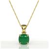 Image 2 : 2 Cushion Cut ctw Emerald Designer Necklace 18k Yellow Gold - REF-28K6Y