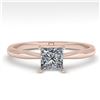 Image 1 : 0.55 ctw Princess Cut VS/SI Diamond Engagment Ring 18k Rose Gold - REF-71W2H