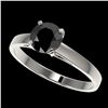 Image 1 : 1 ctw Fancy Black Diamond Solitaire Engagment Ring 10k White Gold - REF-23H2R