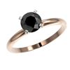 Image 2 : 1 ctw Fancy Black Diamond Solitaire Engagment Ring 10k Rose Gold - REF-22H3R