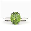 Image 1 : 2.75 ctw Peridot Designer Solitaire Ring 18k White Gold - REF-27H3R