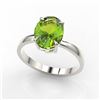 Image 2 : 2.75 ctw Peridot Designer Solitaire Ring 18k White Gold - REF-27H3R