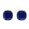 Image 1 : 12 ctw Cushion Cut Sapphire Designer Stud Earrings 18k Yellow Gold - REF-40K9Y